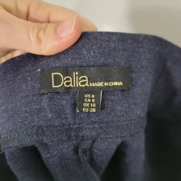 Dalia Navy Blue Classic Mini Pencil Comfort Skirt Spandex Size 6 - Picture 2 of 9